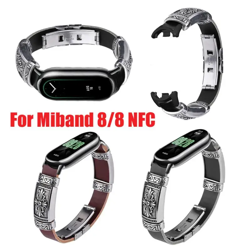 Watchband for Mi Band 8/8 NFC Smart Watch Vintage Leather Metal Butterfly Buckle Bracelet Replacement Wristband Accessories
Watchband for Mi Band 8/8 NFC Smart Watch Vintage Leather Metal Butterfly Buckle Bracelet Replacement Wristband Accessories