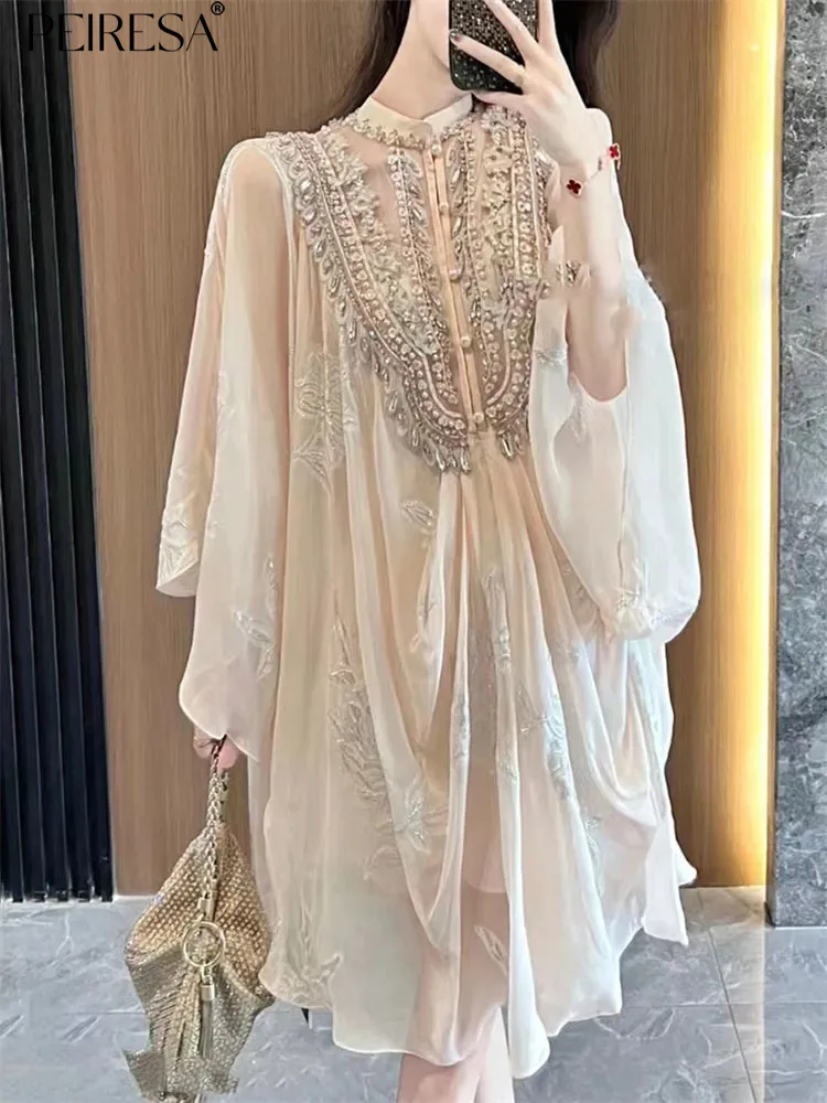 PEIRESA Rhinestone Beading Loose Dress 2 Piece Set Women 2023 Spring Summer New Stand Collar Batwing Sleeve Party Dresses Robe
PEIRESA Rhinestone Beading Loose Dress 2 Piece Set Women 2023 Spring Summer New Stand Collar Batwing Sleeve Party Dresses Robe