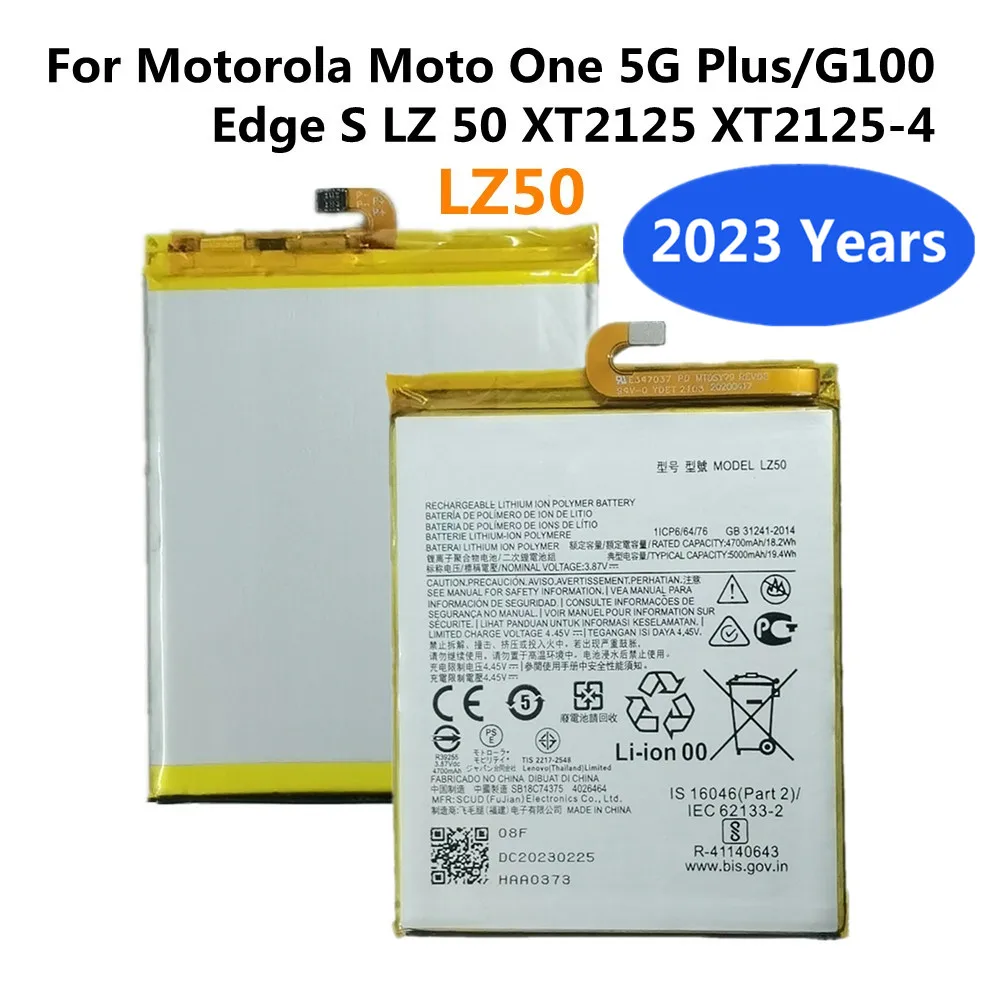 2023 Year 5000mAh LZ50 Battery For Motorola Moto One 5G Plus / G100 / Edge S XT2125 XT2125-4 Phone Replacement Batteries Bateria
2023 Year 5000mAh LZ50 Battery For Motorola Moto One 5G Plus / G100 / Edge S XT2125 XT2125-4 Phone Replacement Batteries Bateria