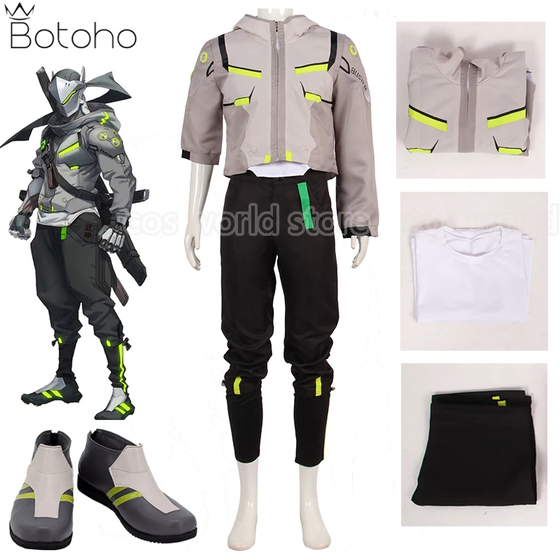 Костюм для игры Overwatch, ботинки Genji, мужская куртка, футболка, брюки, униформа на Хэллоуин, карнавал, костюм для ролевых игр
Костюм для игры Overwatch, ботинки Genji, мужская куртка, футболка, брюки, униформа на Хэллоуин, карнавал, костюм для ролевых игр