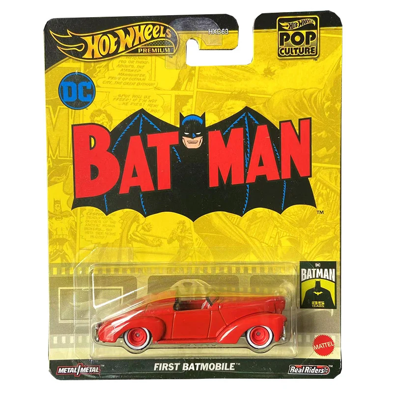 

Original Hot Wheels Premium Car Pop Culture Bat Man First Batmobile 1/64 Diecast Vehicles Model Metal Gift