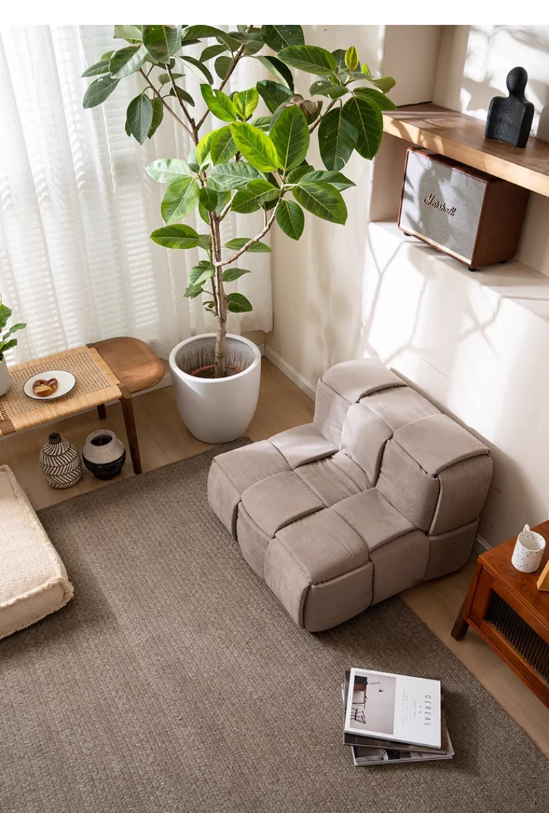 Woven Sofa Stools, Tatami Floor Mats, Designer Bedroom Sofas, Creative Single Sofas, Removable and Washable, High Elastic Sponge Woven Sofa Stools, Tatami Floor Mats, Designer Bedroom Sofas, Creative Single Sofas, Removable and Washable, High Elastic Sponge