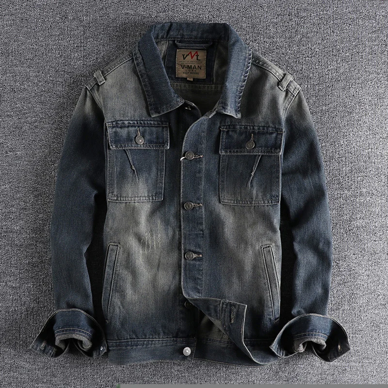 2023 new arrival Work clothes cowboy jacket cool designer autumn casual men's coat outerwear for promotion 471
2023 new arrival Work clothes cowboy jacket cool designer autumn casual men's coat outerwear for promotion 471