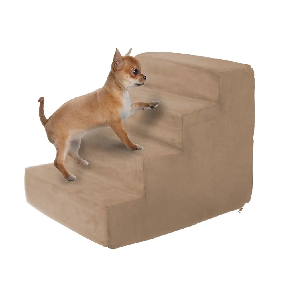 High Density Foam Pet Stairs - 4 Steps with Machine Washable Zippered Removeable Micro-Fiber Cover with non-slip bottom, Tan
High Density Foam Pet Stairs - 4 Steps with Machine Washable Zippered Removeable Micro-Fiber Cover with non-slip bottom, Tan