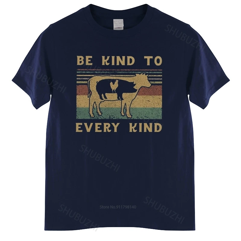 

Male Black Tshirt Retro Be Kind To Every Kind Animal T-shirt for Men Vintage Vegan Tshirt Fashion Unisex Teeshirt Euro Size