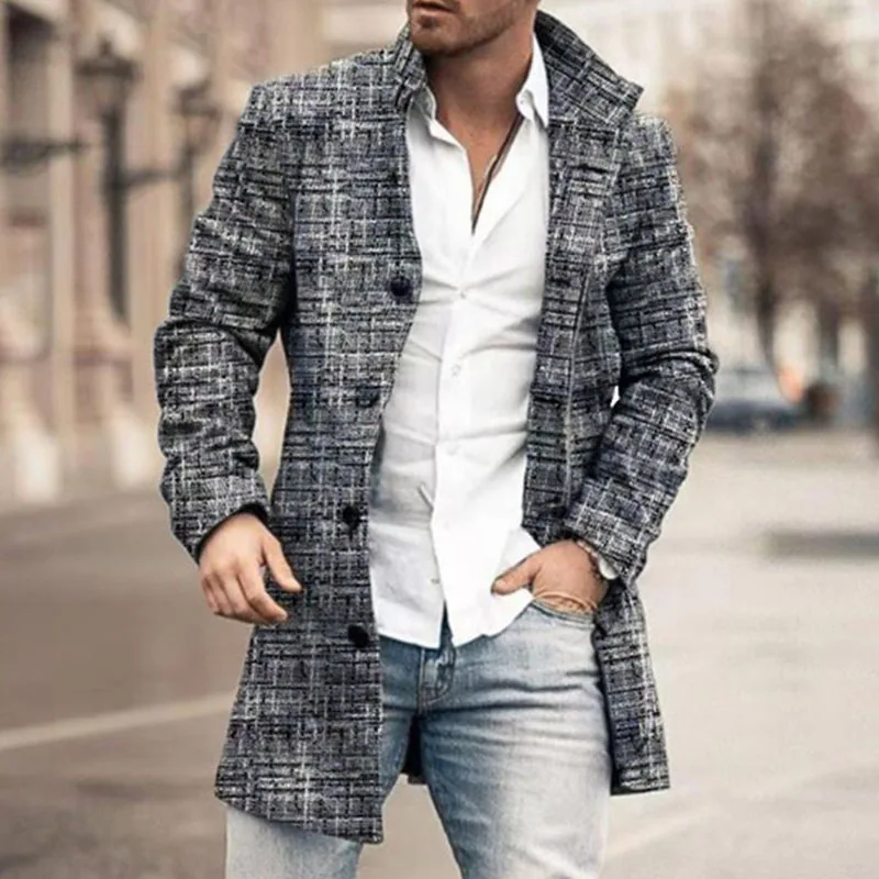 2023 Autumn Winter Fashion Outerwear Men Casual Loose Long Sleeve Buttoned Lapel Jackets Vintage Plaid Printing Men's Wool Coat
2023 Autumn Winter Fashion Outerwear Men Casual Loose Long Sleeve Buttoned Lapel Jackets Vintage Plaid Printing Men's Wool Coat