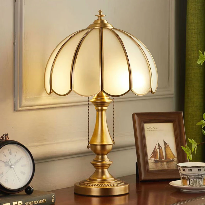 European-Style Luxury Copper Table Lamp Living Room Bedroom Bedside Lamp Modern Minimalist American Retro Warm Creative Study 
European-Style Luxury Copper Table Lamp Living Room Bedroom Bedside Lamp Modern Minimalist American Retro Warm Creative Study