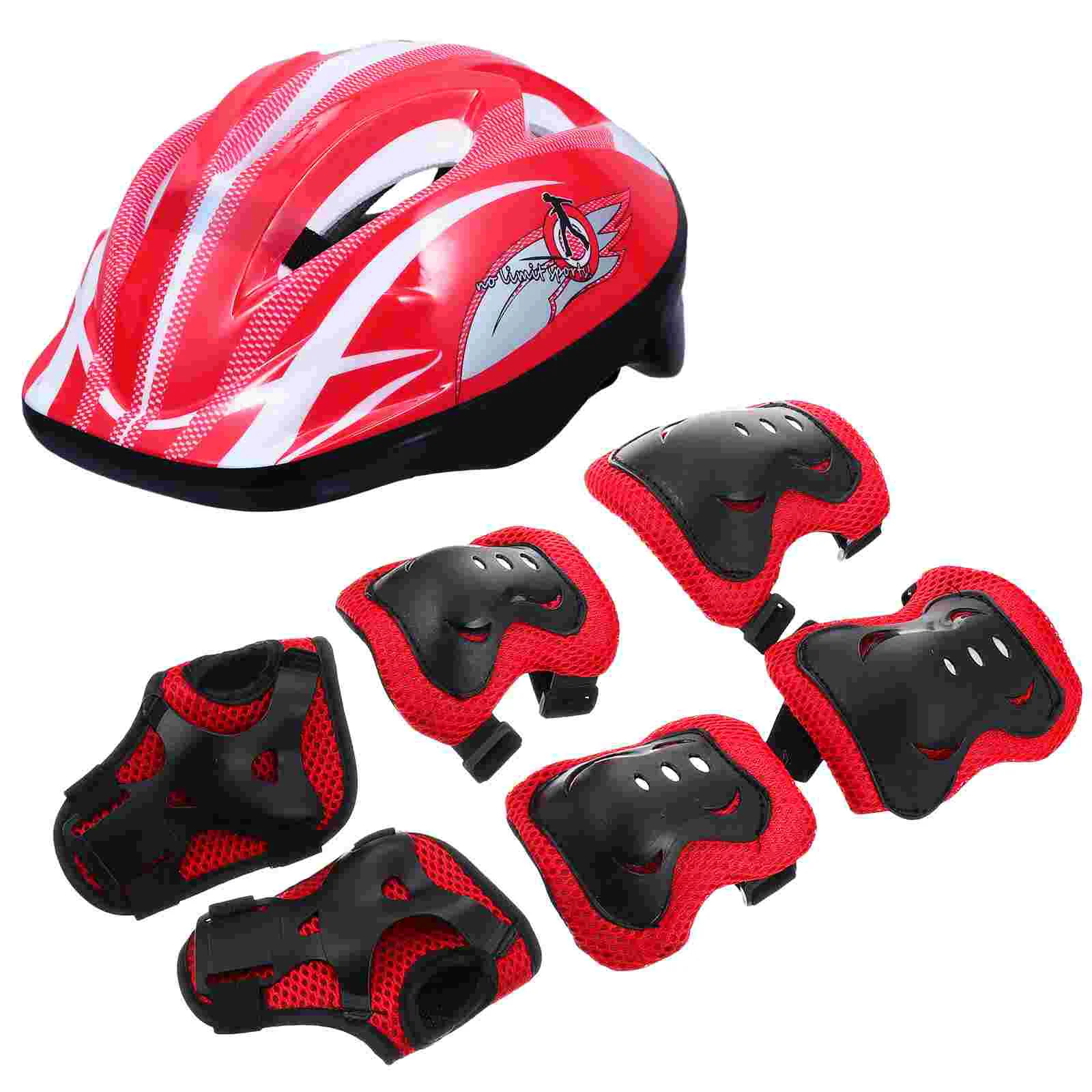 

7Pcs/Set Kids Roller Skating Protective Gear Absorbent Helmet Knee Elbow Wrist Pads For Bicycle Cycling Skateboard Scooter