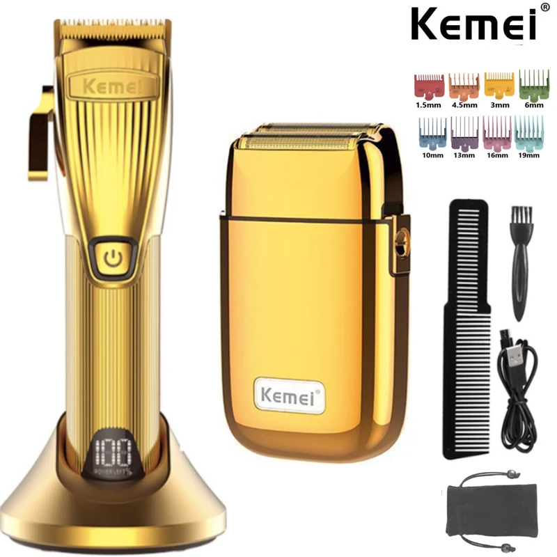 Электробритва Kemei Pro, Беспроводная Бритва с двойной металлической фольгой, бритва с ультраблизким лезвием, с нулевым выдвижным лезвием, для обработки золота
Электробритва Kemei Pro, Беспроводная Бритва с двойной металлической фольгой, бритва с ультраблизким лезвием, с нулевым выдвижным лезвием, для обработки золота