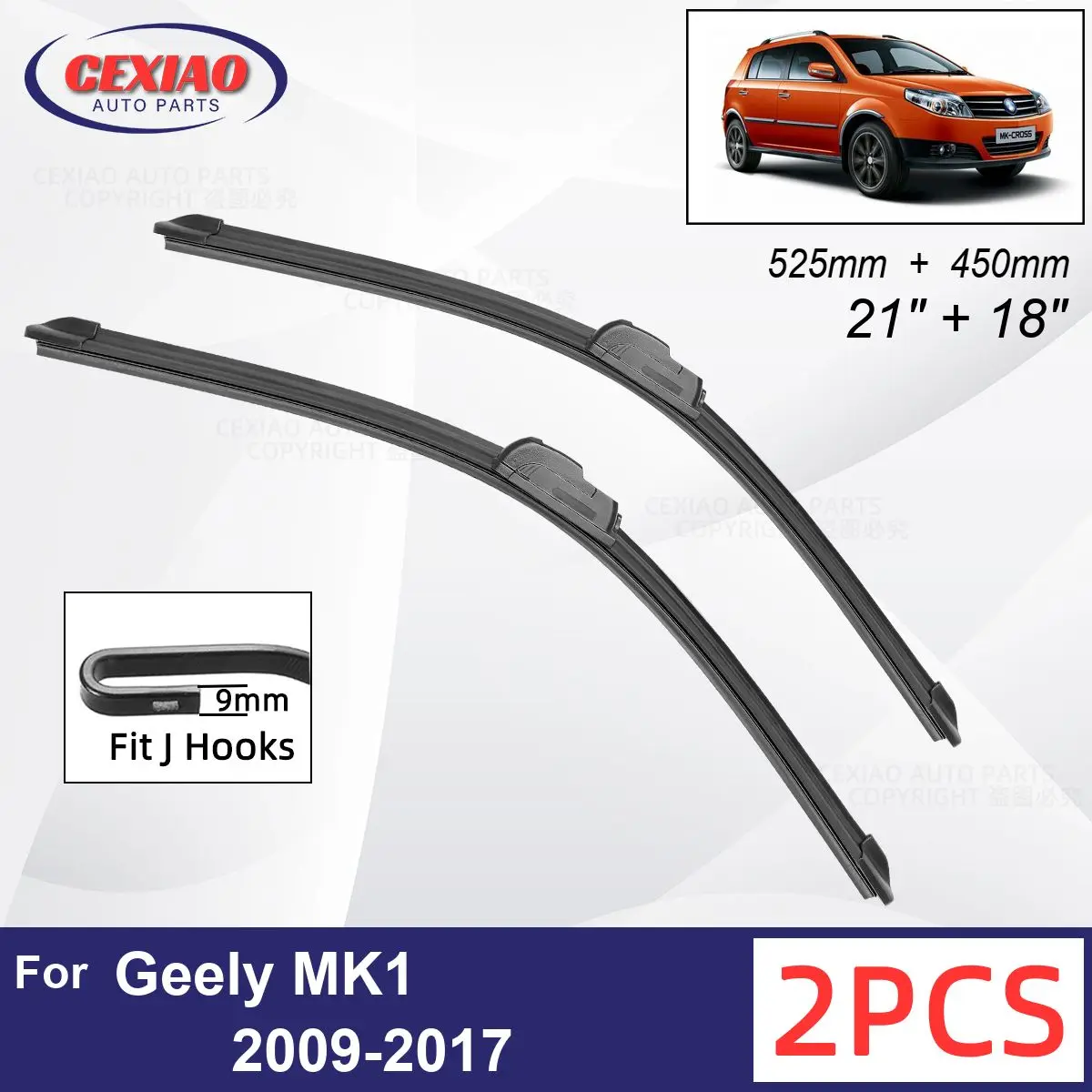 Car Wiper For Geely MK1 2009-2017 Front Wiper Blades Soft Rubber Windscreen Wipers Auto Windshield 21" 18" 525mm + 450mm
Car Wiper For Geely MK1 2009-2017 Front Wiper Blades Soft Rubber Windscreen Wipers Auto Windshield 21" 18" 525mm + 450mm