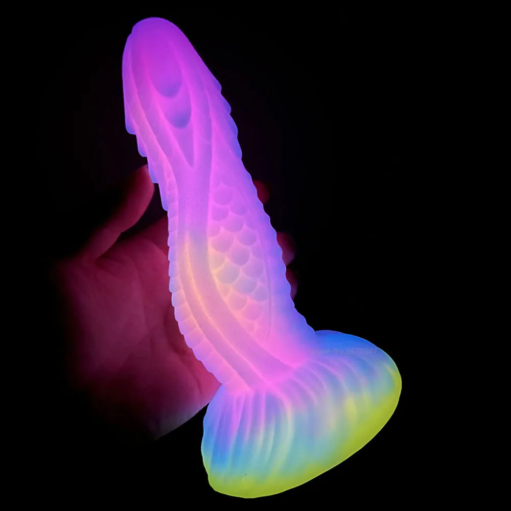 New Luminous Anal Toys Huge Dragon Dildos Glowing Monster Penis Colourful Butt Plug Soft Dildo with Suction Cup for Women Men New Luminous Anal Toys Huge Dragon Dildos Glowing Monster Penis Colourful Butt Plug Soft Dildo with Suction Cup for Women Men
