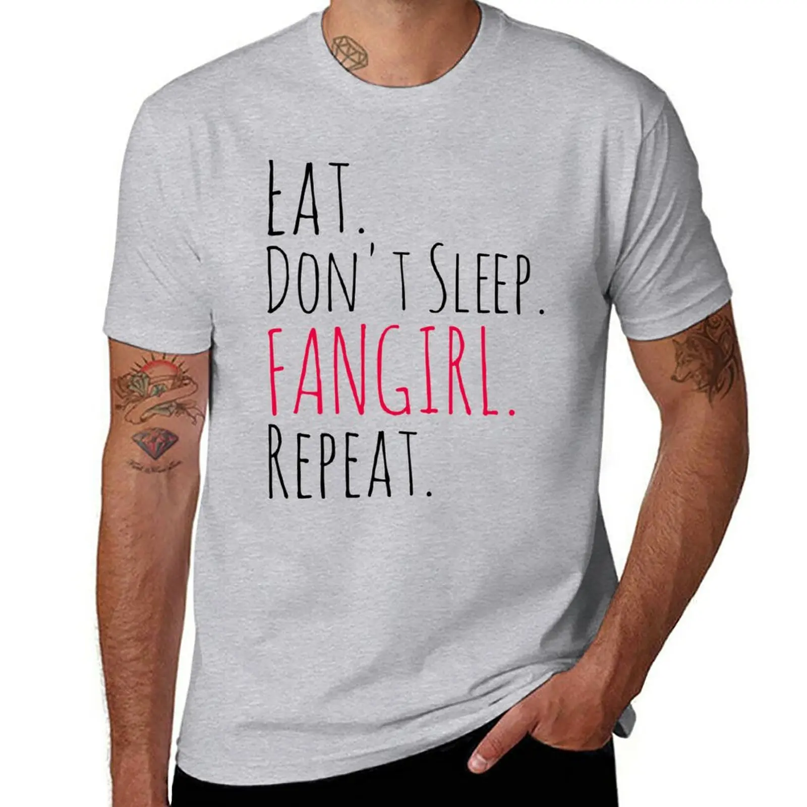 New EAT, DON'T SLEEP, FANGIRL, REPEAT T-Shirt boys t shirts cute tops Aesthetic clothing t shirts men
New EAT, DON'T SLEEP, FANGIRL, REPEAT T-Shirt boys t shirts cute tops Aesthetic clothing t shirts men