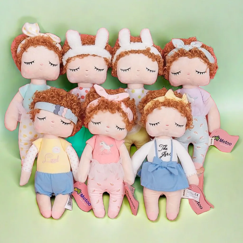 

Metoo Cute Curly Curly Angela Plush Doll PP Cotton Cotton Birthday Toys Kawaii Decoration Christmas Surprise Children Sleep