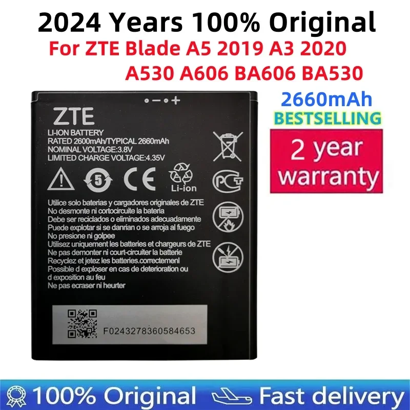 

New Original 2660mAh Li3826T43P4h705949 Battery For ZTE Blade A5 2019 A3 2020 A530 A606 BA530 BA606 Mobile Phone Batteries