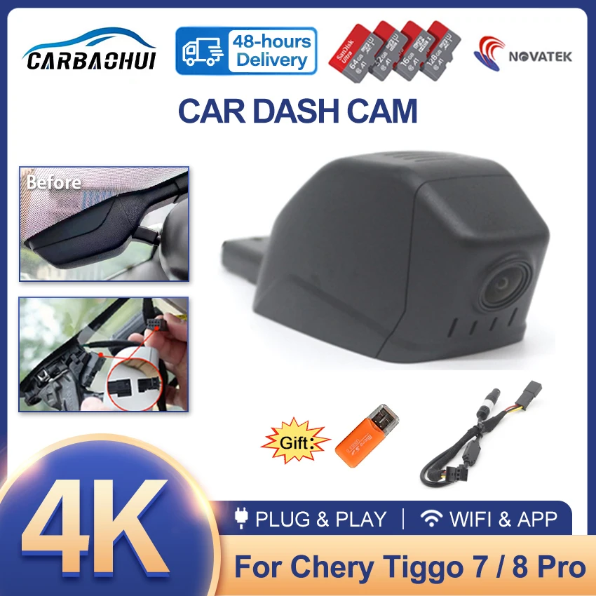 4K HD 2160P New Plug and Play WIFi Car DVR Video Recorder Dual Lens Dash Cam For Chery Tiggo 4 7 8 2020 2021 2022 By Moblie APP
4K HD 2160P New Plug and Play WIFi Car DVR Video Recorder Dual Lens Dash Cam For Chery Tiggo 4 7 8 2020 2021 2022 By Moblie APP