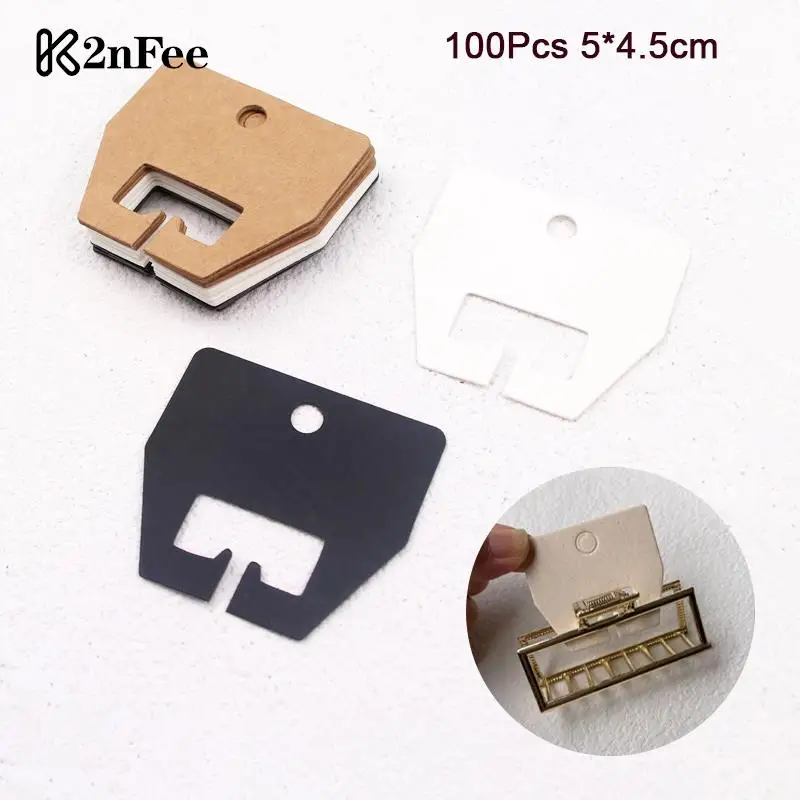 

100Pcs 5*4.5cm Retail Hanging Tags Hairpins Packing Cards Hair Claw Paper Display Cards For Handmade Girls Small Grab Clip