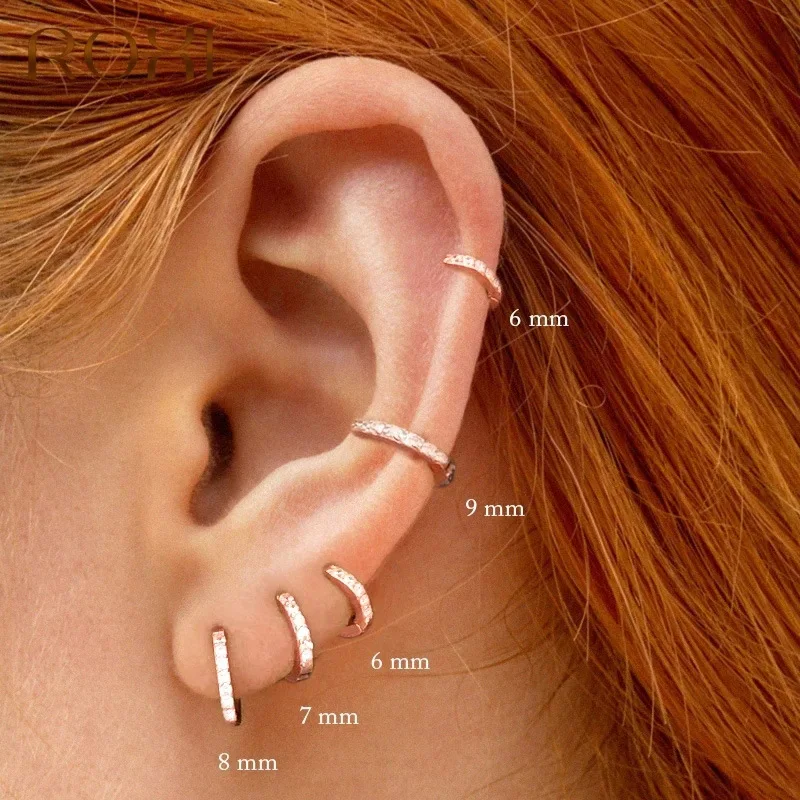 Boucles d'oreilles créoles bohèmes minimalistes pour femmes, 100% véritable argent regardé 925, créoles rondes punk unisexes, accessoires de bijoux 2