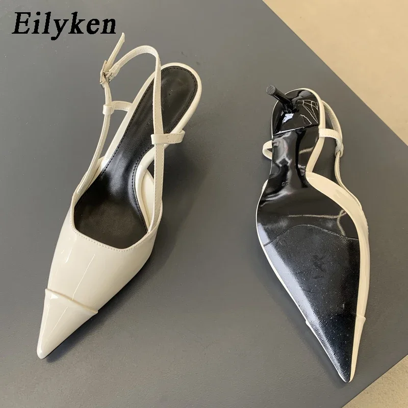 

Eilyken/женские туфли-лодочки с острым носком в уличном стиле; Босоножки; Коллекция 2024 года; Весенняя женская обувь из лакированной кожи на тонком высоком каблуке