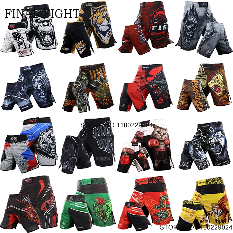 

MMA Shorts Grappling Fight Kick Boxing Muay Thai Shorts Gym Cage Fight Training Shorts Lightweight Men's BJJ Athletic Trunks