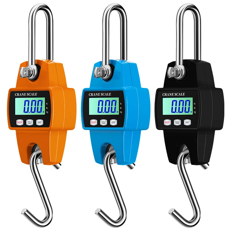 

300kg Precision LCD Crane Scale Portable Electronic Stainless Steel Hook Hanging Scales Digital Industrial Health Weight Kg/Lb/N