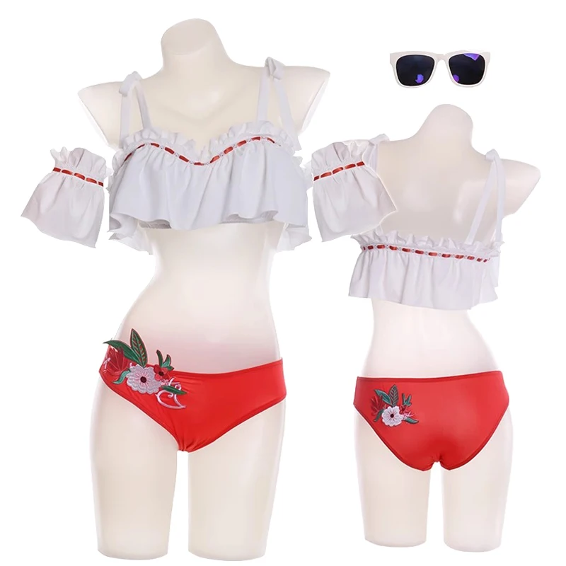 Anime FF XIV Endless Summer Attire Swimsuit Print Bikini Women Swimwear Beach Bathing Suit with Glasses
Anime FF XIV Endless Summer Attire Swimsuit Print Bikini Women Swimwear Beach Bathing Suit with Glasses