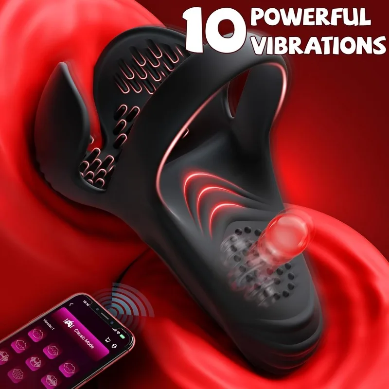 Vibrating Cock Ring Sex Toys for Men Penis Ring Vibrator with 10 Vibrations APP Control Male Sex Toy for Men Couple Vibrating Cock Ring Sex Toys for Men Penis Ring Vibrator with 10 Vibrations APP Control Male Sex Toy for Men Couple