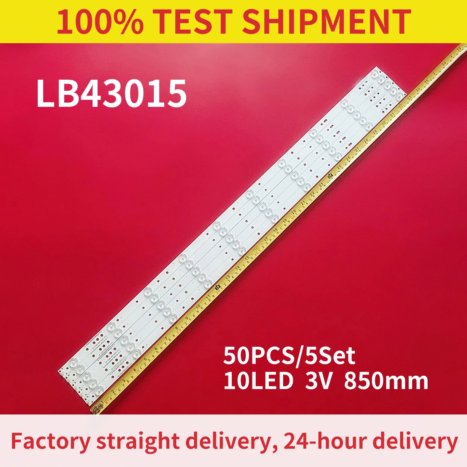 50Pcs/5Set LED Backlight Strip for LB43015 LB43101 43pfg5000 43PFG5100 L42F220B L42P60BD Le43d1452 Le43s5760 Le43d1442 le43s5970
50Pcs/5Set LED Backlight Strip for LB43015 LB43101 43pfg5000 43PFG5100 L42F220B L42P60BD Le43d1452 Le43s5760 Le43d1442 le43s5970