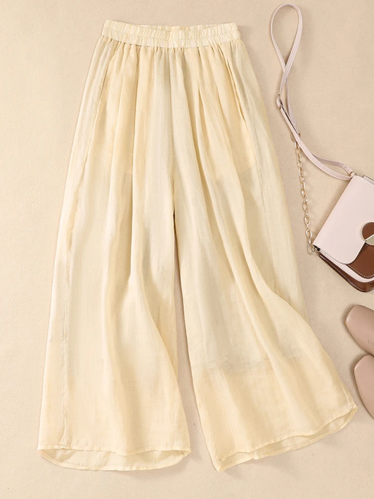 Summer New Women's Nine-point Wide-leg Pants Loose Casual Thin Elegant Straight Double-layer Cotton and Linen Pants
Summer New Women's Nine-point Wide-leg Pants Loose Casual Thin Elegant Straight Double-layer Cotton and Linen Pants