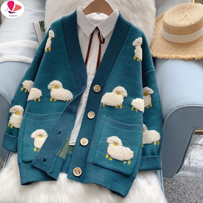 2024 Women Sweater Cardigans Knitcoat V Neck Sheep Cardigans Sweaters Warm Knitwear Korean Fashion Sueter Mujer Long Jacket
2024 Women Sweater Cardigans Knitcoat V Neck Sheep Cardigans Sweaters Warm Knitwear Korean Fashion Sueter Mujer Long Jacket