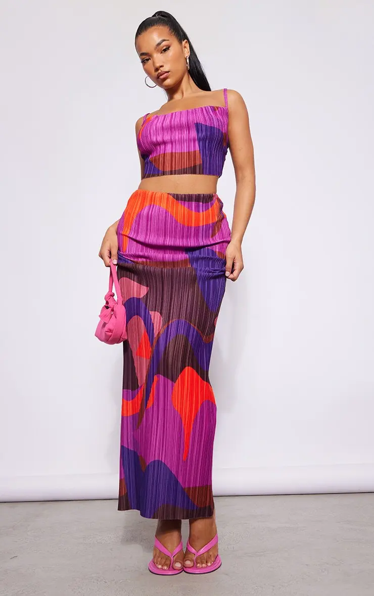 2023 Summer Purple Printed Pleated Sling Top and Skirt Sets Sleeveless Crop Tops Wrap Hip Long Skirts Suit Party Womens Sets
2023 Summer Purple Printed Pleated Sling Top and Skirt Sets Sleeveless Crop Tops Wrap Hip Long Skirts Suit Party Womens Sets