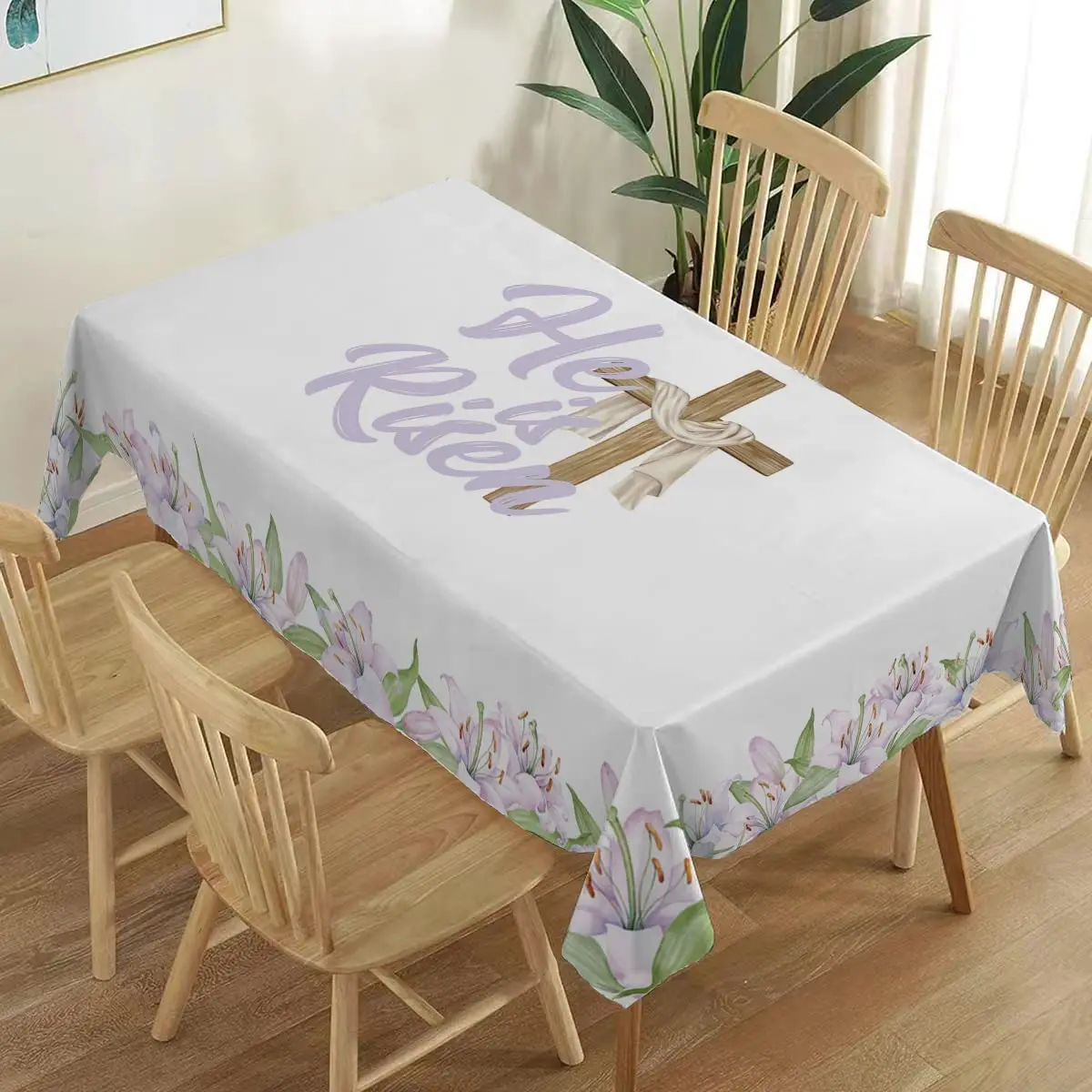 Spring Easter Waterproof Tablecloth Party Decoration He Is Risen Christian Cross Flower Tablecloth for Kitchen Dining Decor
Spring Easter Waterproof Tablecloth Party Decoration He Is Risen Christian Cross Flower Tablecloth for Kitchen Dining Decor