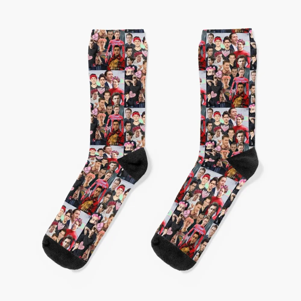 

Tom Holland Collage Socks Antiskid soccer gifts colored Heating sock Socks For Women Men's