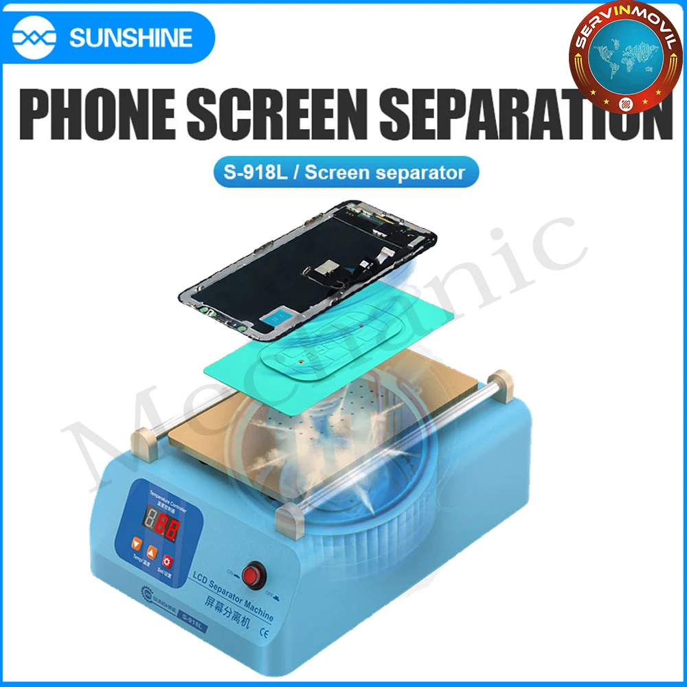SUNSHINE SS-918L phone screen separation for LCD screen separation under 8 inches temperature from 50-130°C with Insulation pad
SUNSHINE SS-918L phone screen separation for LCD screen separation under 8 inches temperature from 50-130°C with Insulation pad