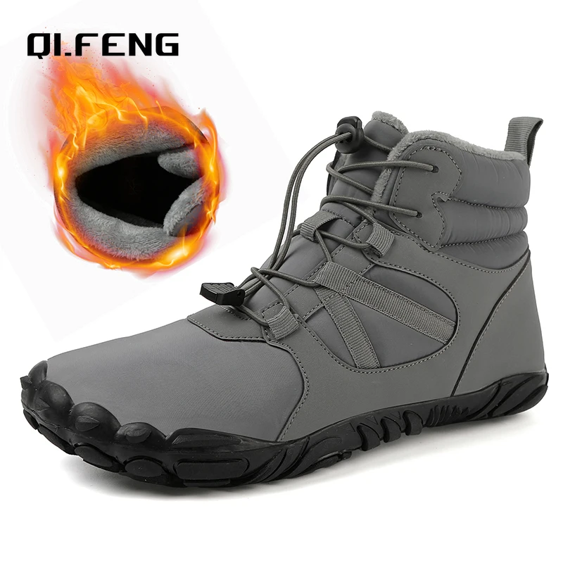 

Couples Outdoor Plush Casual Sneaker Winter High Top Warm Shoes Large Snow Boots Outdoor Anti Slip Mountaineering Shoes 36-47