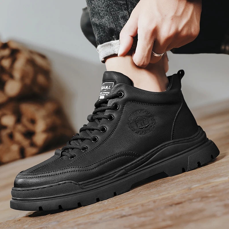 Casual Sneaker Casual Shoes Fashion Round Toe Leather Shoes Ankle Boots Non-slip Shoes Soft and Comfortable High Boots Autumn
Casual Sneaker Casual Shoes Fashion Round Toe Leather Shoes Ankle Boots Non-slip Shoes Soft and Comfortable High Boots Autumn