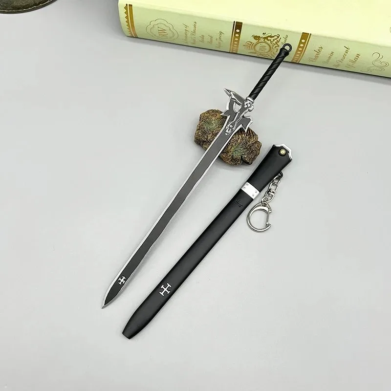 

22cm Elucidator Kirigaya Kazuto Sword SAO Art Online Anime Merchandise Metal Weapon Models 1:6 Doll Equipment Accessories Crafts