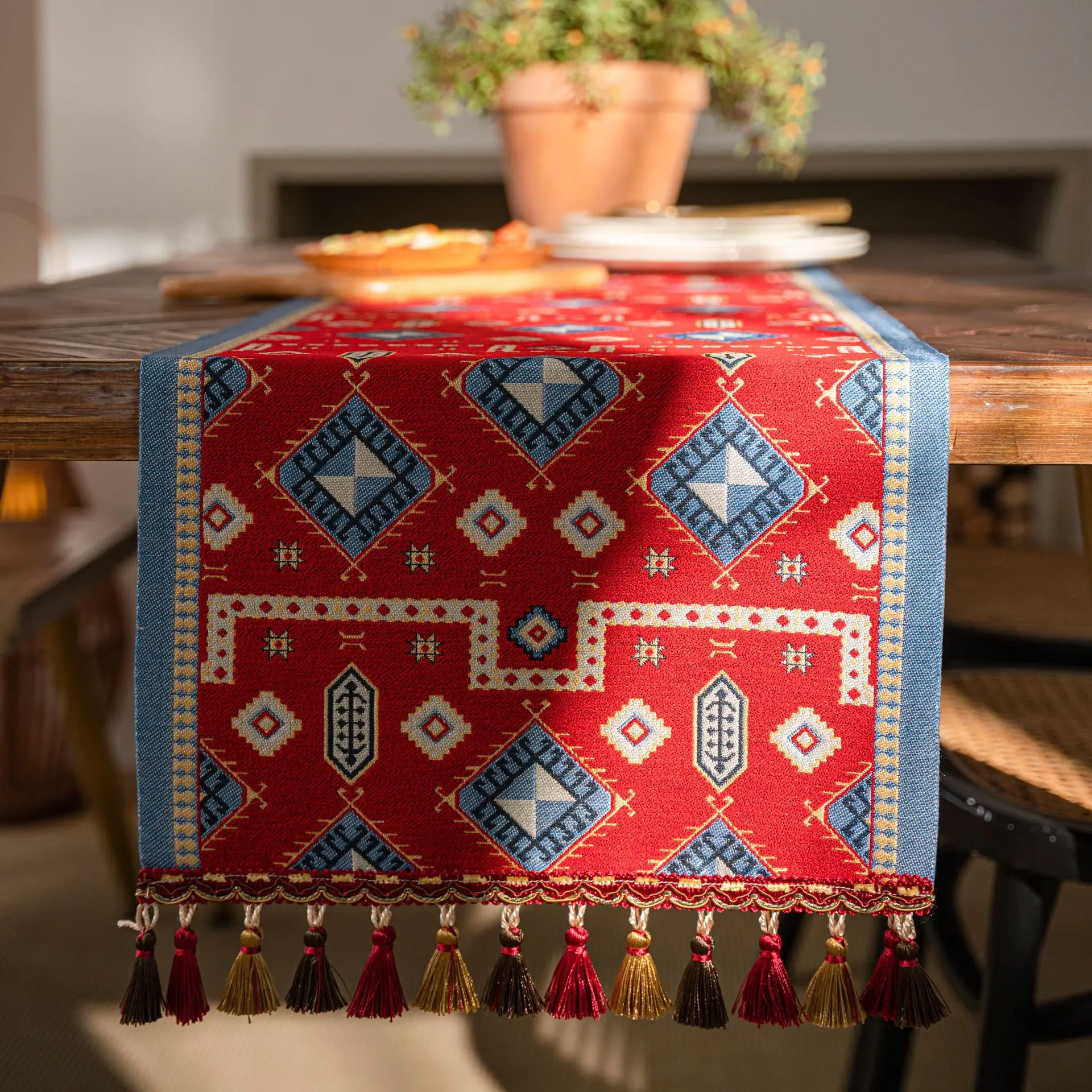 Ethnic Tassel Table Runner Luxury Jacquard Table Runners Wedding Party Table Mat Centerpieces Decoration Coffee Tea Table Decor
Ethnic Tassel Table Runner Luxury Jacquard Table Runners Wedding Party Table Mat Centerpieces Decoration Coffee Tea Table Decor