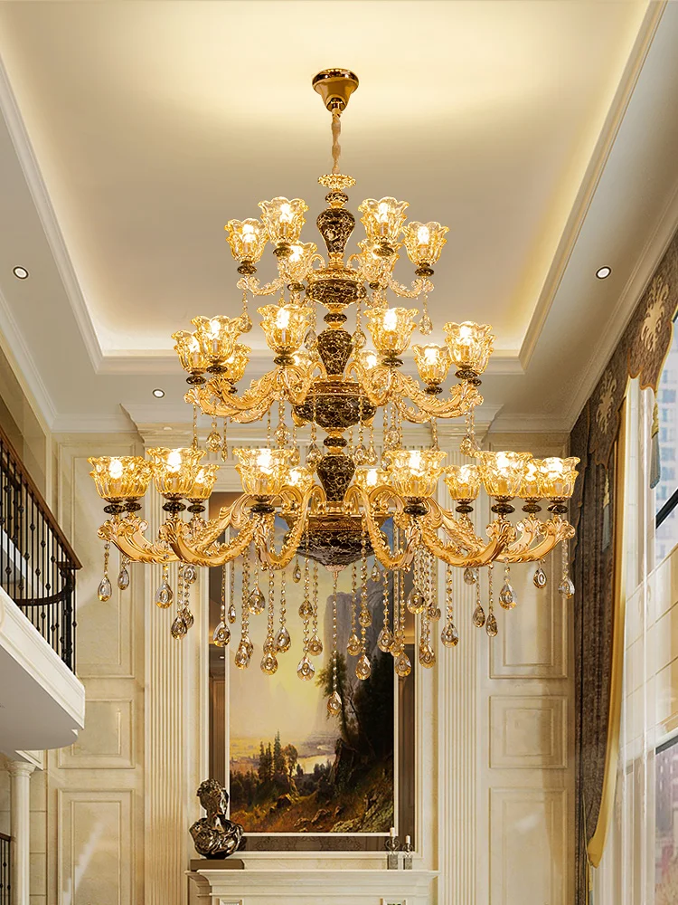 European Style Golden Chandelier Living Room Hotel Black Ceramic Multi-Layer Crystal Chandelier Staircase Villa Large Chandelier
European Style Golden Chandelier Living Room Hotel Black Ceramic Multi-Layer Crystal Chandelier Staircase Villa Large Chandelier