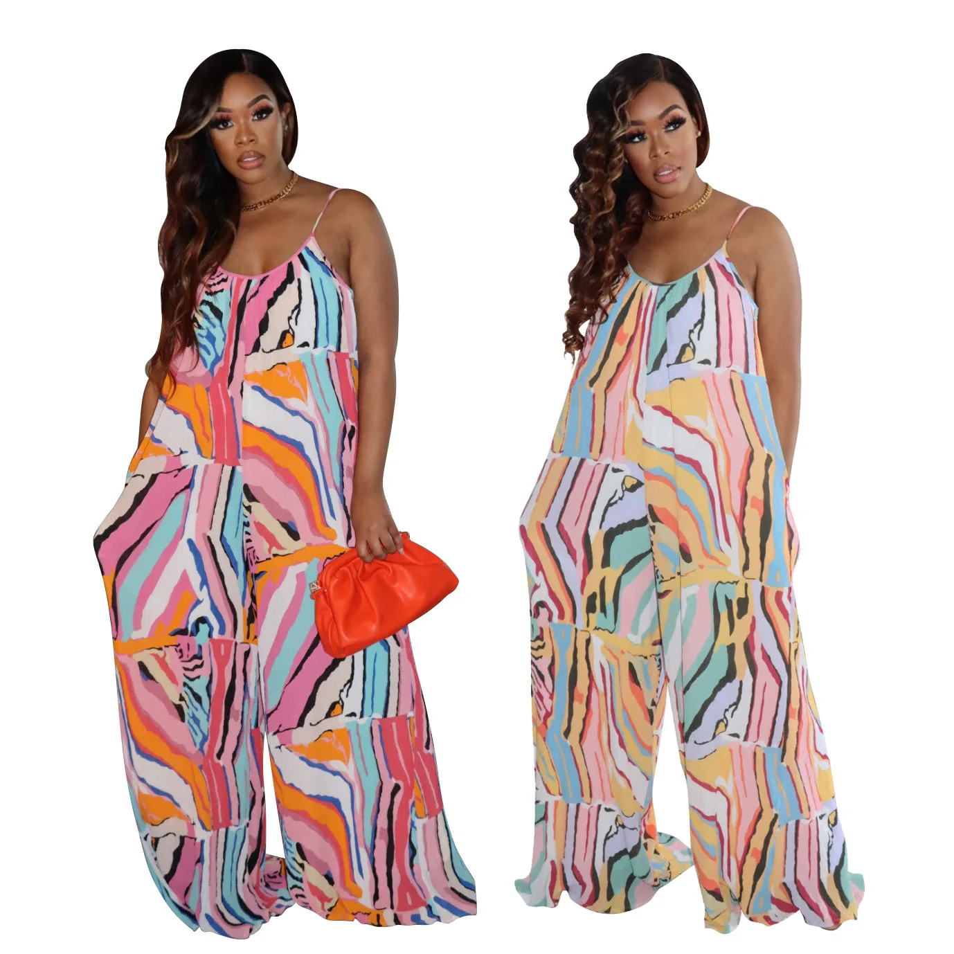 Aniow Colorful Print Spaghetti Wide Leg Jumpsuit Women Sexy Elegant Holidays Rompers Summer Sleeveless Loose Overalls Cloth
Aniow Colorful Print Spaghetti Wide Leg Jumpsuit Women Sexy Elegant Holidays Rompers Summer Sleeveless Loose Overalls Cloth