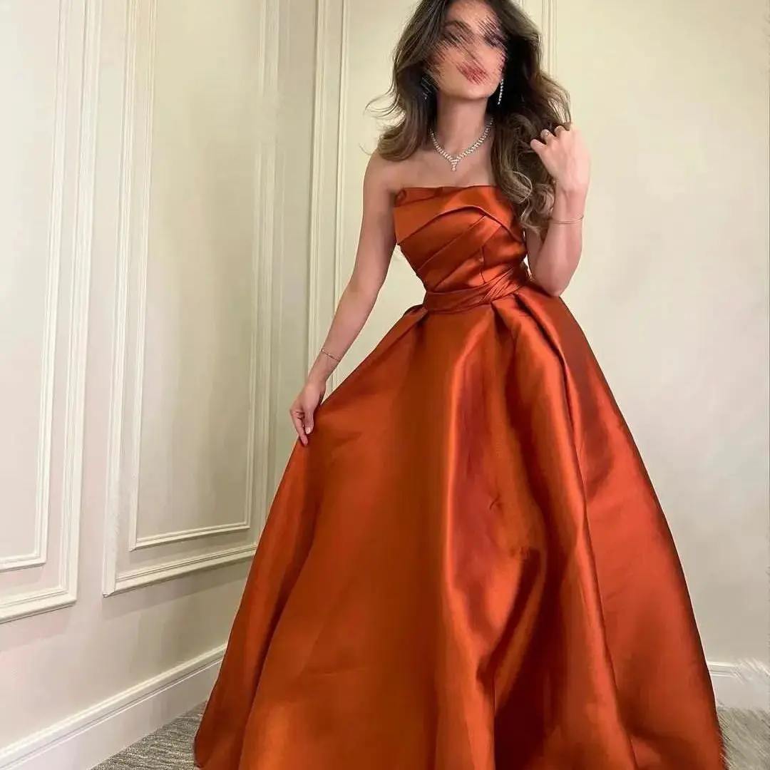 A-Line Strapless Sleeveless Prom Dresses Satin Evening Dress Sweep Train 2023 Saudi Arabia Women's Formal Request Party Wedding
A-Line Strapless Sleeveless Prom Dresses Satin Evening Dress Sweep Train 2023 Saudi Arabia Women's Formal Request Party Wedding