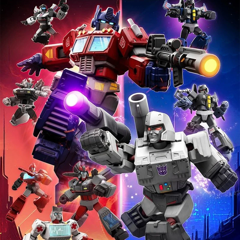 

Original Buluke Transformers Galaxy Version 1st Part Optimus Prime, Prowl, Jazz and Megatron 10cm Assembly Building Model Toys