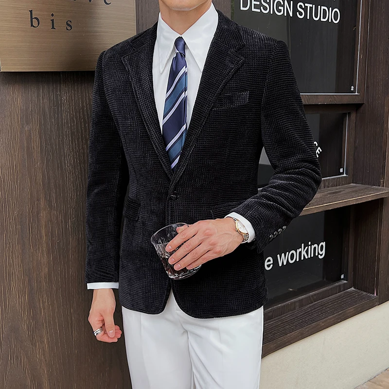 2024 New Fashion Business Korean Corduroy Small Suit Jacket Men Slim Fashion Casual Handsome Suit Four Seasons Blazers
2024 New Fashion Business Korean Corduroy Small Suit Jacket Men Slim Fashion Casual Handsome Suit Four Seasons Blazers