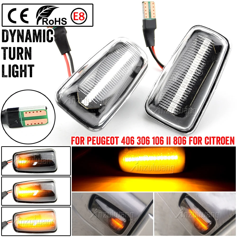 

Car Accessories Dynamic Blinker LED Turn Signal Side Marker Light For Citroen Berlingo Dispatch Jumpy Saxo Xantia Xsara Xm ZX