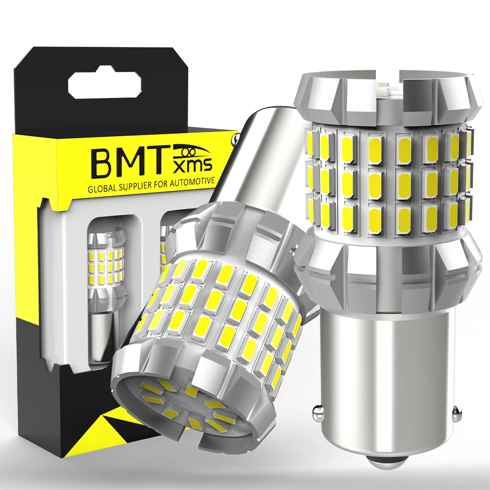 

BMTxms 2Pcs 1200LM 1156 BA15S P21W LED T20 W21/5W 7443 Car Bulb Canbus 1157 P21/5W BAY15D LED Lamp Auto DRL Reverse Light 12V