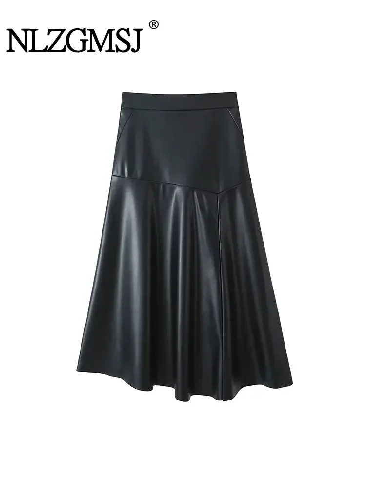 Nlzgmsj TRAF Women Faux Leather Midi Skirt Mid Waistmid Waist Asymmetric Hem Skirts Female 2024 Vintage A-line Skirts Streetwear
Nlzgmsj TRAF Women Faux Leather Midi Skirt Mid Waistmid Waist Asymmetric Hem Skirts Female 2024 Vintage A-line Skirts Streetwear
