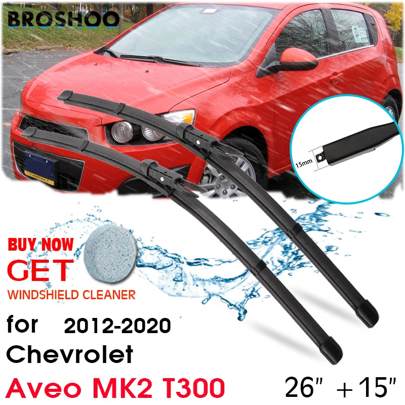 

Car Wiper Blade Front Window Windscreen Windshield Wipers Blades Auto Accessories For Chevrolet Aveo MK2 T300 26"+15" 2012-2020