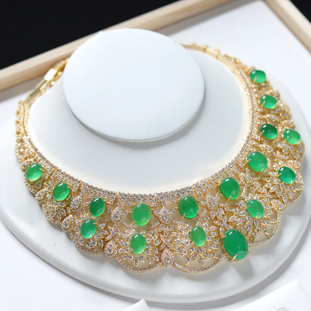 Luxury Green Necklace Sparkling Cubic Zircon 2pcs Vintage Jewelry Set for Women Wedding Golden Wedding Party Anniversary Gift 7 Mallzona Sfbaa1041156c49eebbc990bc4de02238r Luxury Green Necklace Sparkling Cubic Zircon 2pcs Vintage Jewelry Set for Women Wedding Golden Wedding Party Anniversary Gift Mallzona