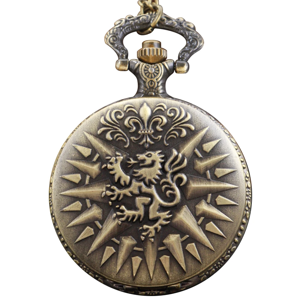 

Sun Beast Crown Noble Emblem Quartz Pocket Watch Steam Punk Men's and Women's Necklace Pendant Waist Chain Jewelry Gift