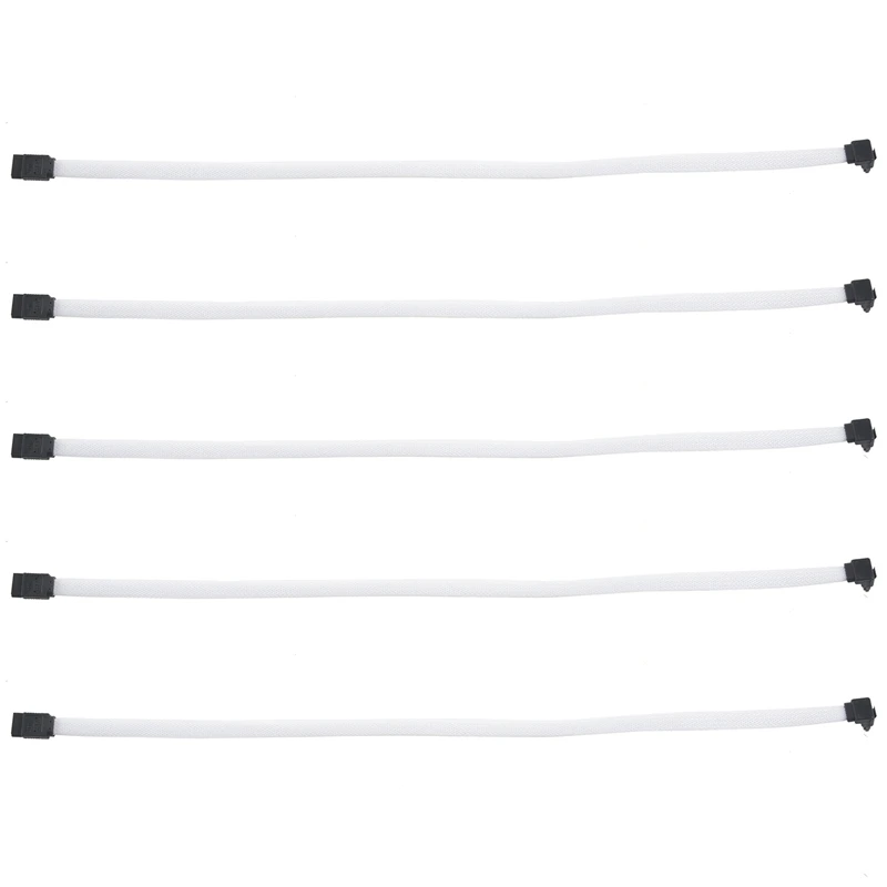 5X 50CM SATA 3.0 III SATA3 7Pin Data Cable Right Angle 6Gb/S SSD Cables HDD Hard Disk Data Cord With Nylon Sleeve(White)
5X 50CM SATA 3.0 III SATA3 7Pin Data Cable Right Angle 6Gb/S SSD Cables HDD Hard Disk Data Cord With Nylon Sleeve(White)