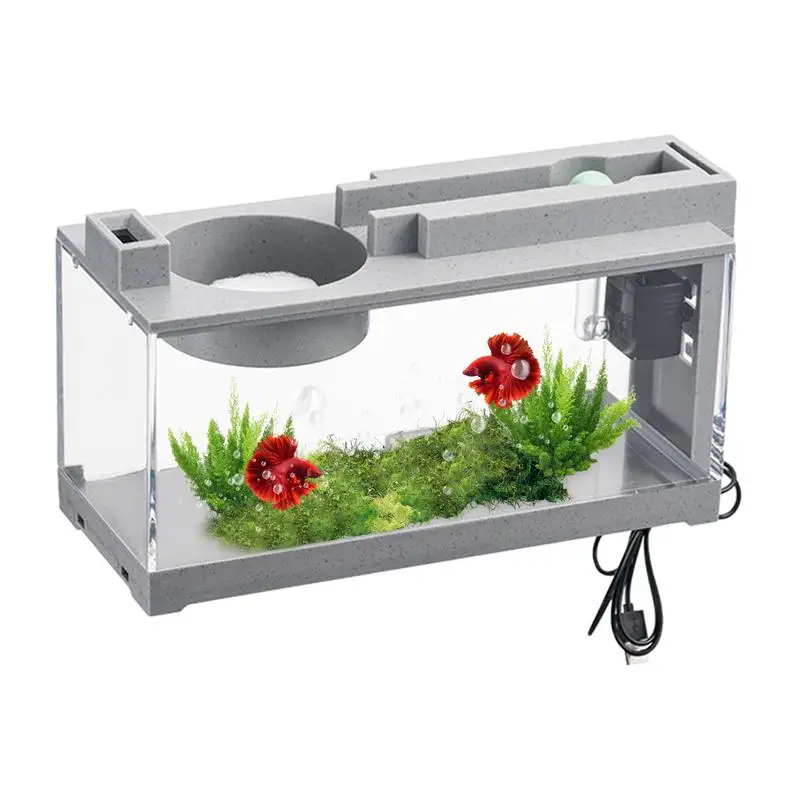 Mini Fish Tank Imitation Stone Fish Tank Decorative Aquarium Small Desktop Fish Tank With Air Pump Cute Betta Fish Bowl For Home
Mini Fish Tank Imitation Stone Fish Tank Decorative Aquarium Small Desktop Fish Tank With Air Pump Cute Betta Fish Bowl For Home